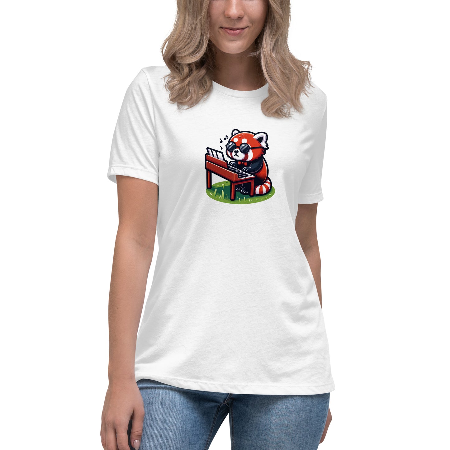 Chill Red Panda Music Scene 2 Women's Relaxed T-Shirt